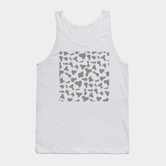 Grey Dairy Cow Print Pattern Tank Top by Cow Print Stuff